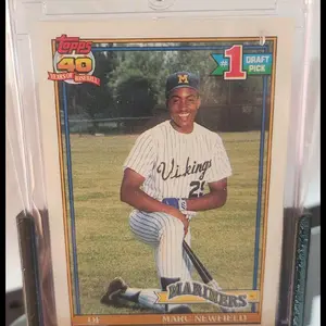 Topps 40thanniversary  baseball cards with stand and magnetic case. Marc Newfield