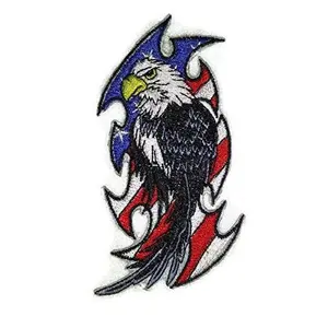 God Bless America Custom and Unique Patriotic Patches [American Eagle ] Embroidered Iron on/Sew Patch (5" x 3")] [Made in USA]