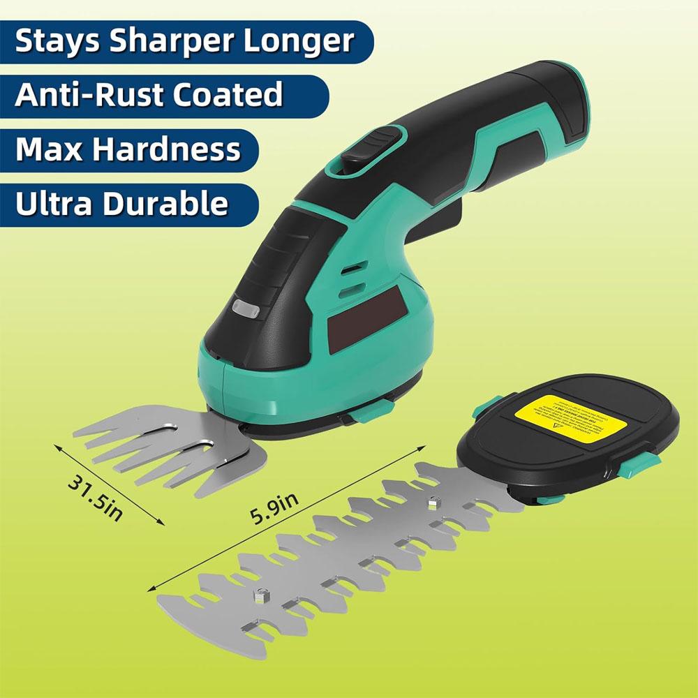 2 in 1 Grass Trimmer Hedge Shears Grass Cutter Rechargeable Lithium-Ion Battery and Type-C Cable Included CAordless Grass Shear & Shrubbery Trimmer Handheld 7.2V Electric