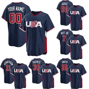 Custom Baseball Jersey USA White 2026 World Baseball Stitched Shirt Fan Personalized Name Number
