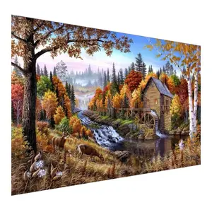 DIY Diamond Painting Kits for Adults - Large 16x27.5 Inch Full Drill Art Craft - Rural Landscape Abstract Design - Gem Art for Home Wall Decor