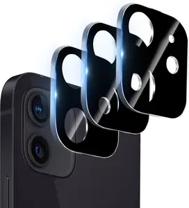 3 Pack Camera Lens Protector for iPhone 12 6.1", Tempered Glass, Ultra HD, 9H Hardness, Anti-Scratch, Case Friendly, Easy to Install [No Affect on Night Shots]