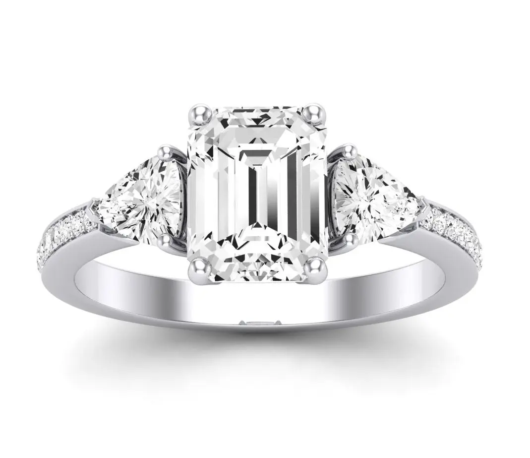 Snowdonia - Emerald Moissanite Engagement Ring