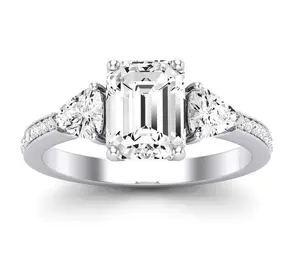 Snowdonia - Emerald Moissanite Engagement Ring