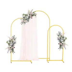 Arch Backdrop Stand Set Of 3 Adjustable Heights 4 Ft 5 Ft 6 Ft Gold Metal Arch Backdrop Frame For Wedding Ceremony Party Photo Booth Graduation Holiday Decor Durable Powder Coated Finish Lightweight Yet Sturdy Easy Assembly