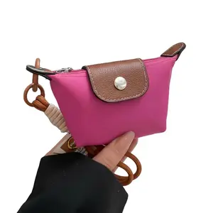 Mini Wristlet Wallet for Women, Lightweight Small Nylon Coin Purse Change Purse Zipper Wallet with Removable Lanyard, Waterproof Key Card Pouch, Travel Essential