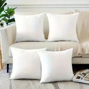 4 Pack Throw Pillow Inserts – Soft Fluffy Square Cushion Fillers, Decorative Pillows for Couch, Sofa, Bed & Living Room