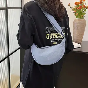 Journey Canvas 2026 New Trendy Dumpling Bag, Lightweight Small Crossbody Bag, Single-Shoulder Canvas Bag, Versatile Nylon Crossbody Bag | Gift-Worthy Tote Bag |   Chic for Work/Weekend