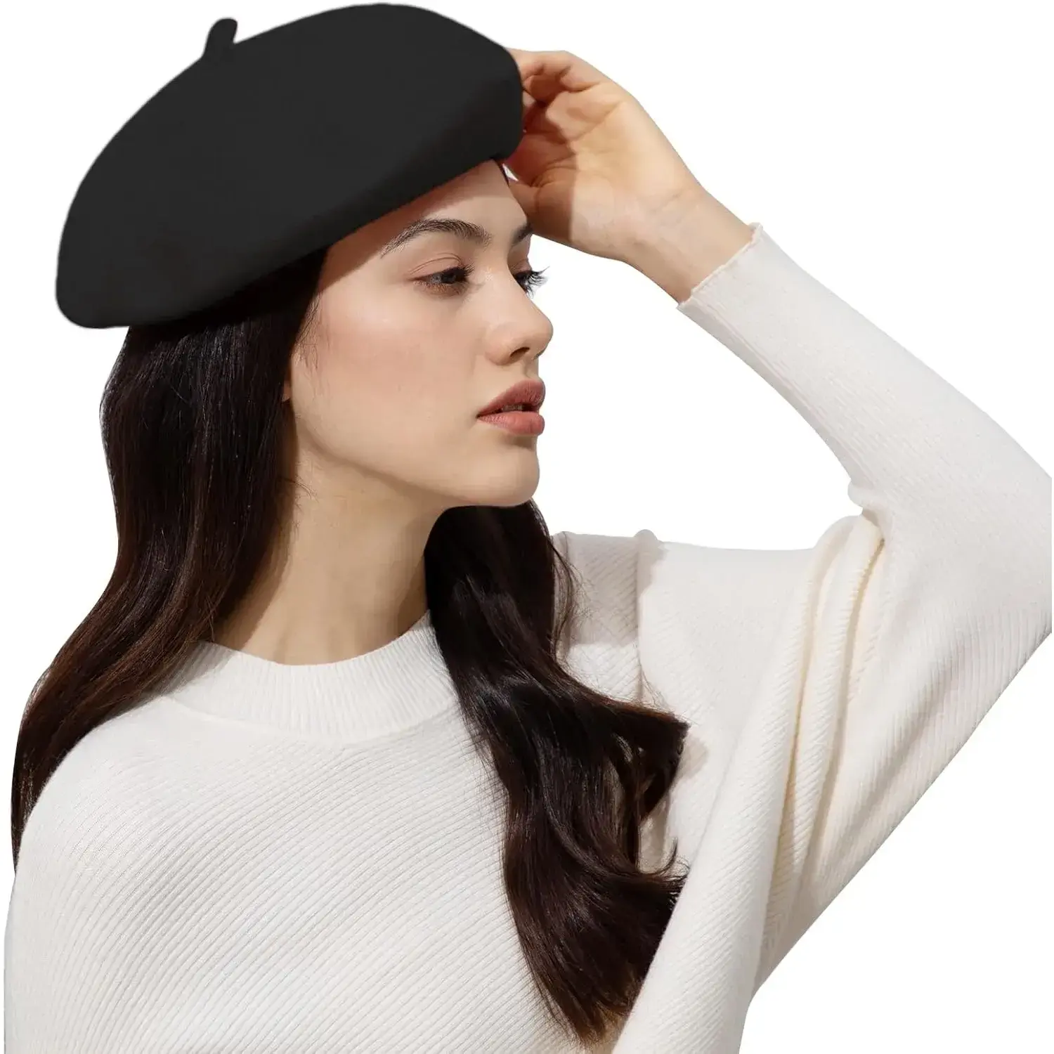 5145 Xl Classic Wool Black Beret Hats For Women Man Painter Hat French Beret Classic Wool Beret Hats for Women Man Painter hat French  main image 3