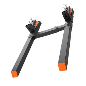 Light Duty Pallet Fork 60" Clamp On Pallet Forks 2000 LBS Capacity, Durable Alloy Steel Tubing, Adjustable Stabilizer Bar 17.7"-34.6",for Loader Bucket Skid Steer Tractor