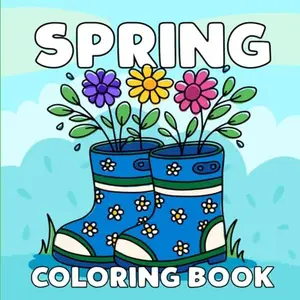 Spring Coloring Wellness Journal: Cute, Easy Bold-Line Illustrations for Adults & Kids - Career & Self-Help Humanities Book for Stress Relief