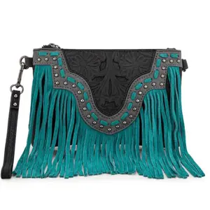 Trinity Ranch Floral Tooled Crossbody Purse