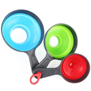 Set of 3 Large Small Funnel, Silicone Collapsible Funnel, Wide Mouth Canning Funnel for Mason Jars, Jam, Filling Bottles, Flask