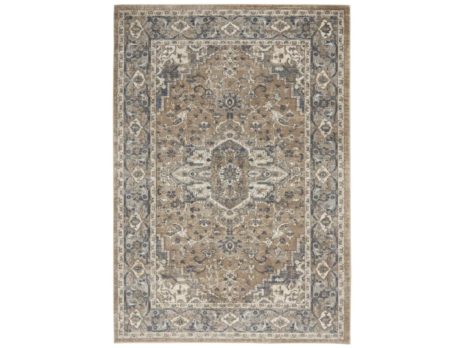 HomeRoots 480248 4x6 ft. Beige & Gray Oriental Power-Loom Nonslip Rectangular Area Rug, Antique-Inspired Multi-Tonal Rug, Antique-Inspired Area Rugs, Multi-Tonal Area Rugs