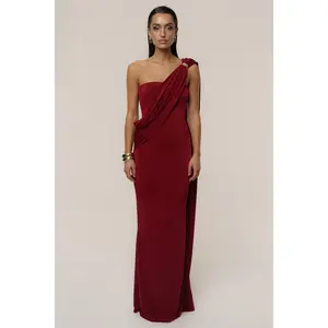 Red Golden Veil Maxi Dress