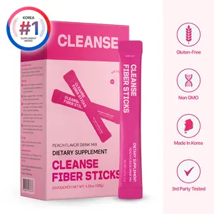 dr.blet Cleanse Fiber Sticks, Peach flavor, Support Digestive & Gut Health, Bloat Relief, Maintain Natural Fullness, Dietary Fiber, Plant-Based Ingredients, NON-GMO