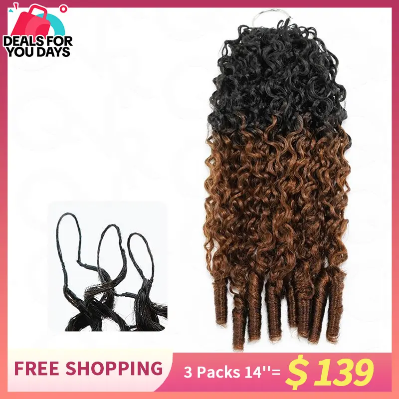 QVR #T1B/30 Burmese Curly Crochet Hair Natural Black Machine Made Feather Crochet Human Hair Extension TikTokShopBlackFriday