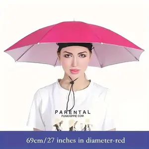 Portable Lightweight Hat Umbrella, Portable Folding Umbrella, Outdoor Rainproof Fishing Umbrella, Compact Design for Easy Carrying, Ideal for Travel & Daily Use, Windproof Rainproof Umbrella