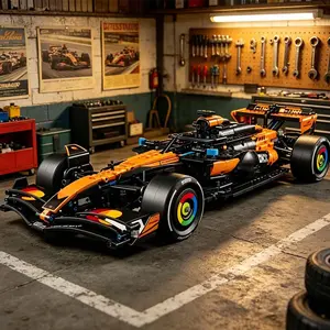 1675Pcs Orange Technic Racing Car Building Block Model 42228, Creative Gift & Home Decoration for Kids Boys Girls