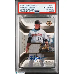 2004 Ult Collection Game Mats #GJ-CL Roger Clemens signed card PSA A Auto 10