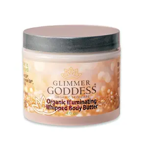 Glimmer Goddess Organic Whipped Body Butter Subtle Level 1 Diamond Shimmer Moisturizing Nourishing Skincare with Natural Ingredients Gentle Glow Hydration for All Skin Types 4.0 oz