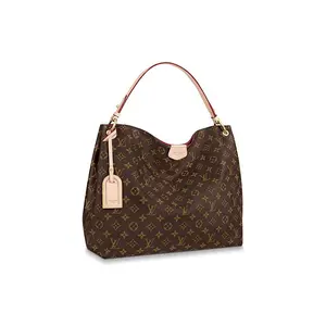 LOUIS VUITTON Graceful MM Monogram Hobo Bag with Peony Pink Lining and Leather Trim for Women