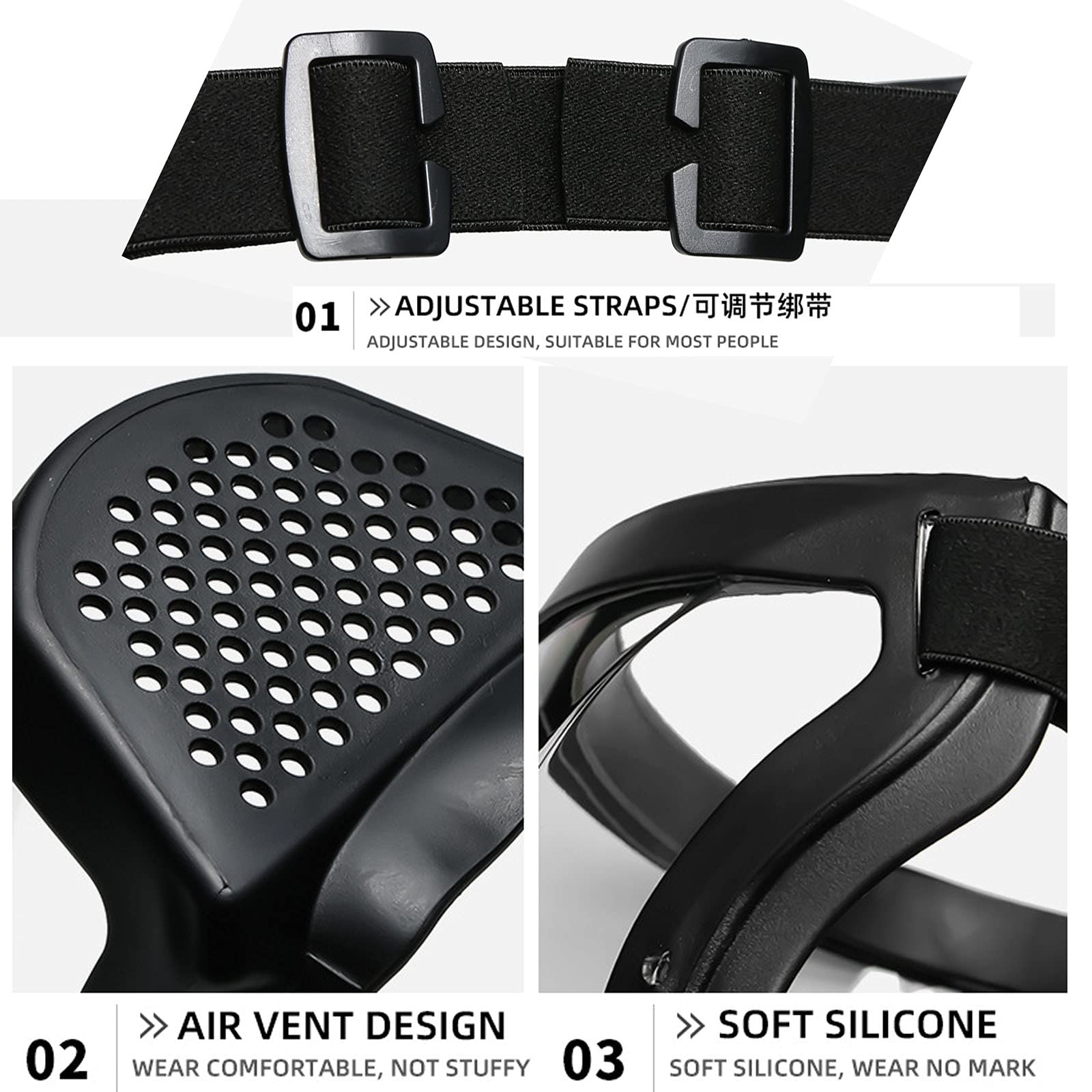 Full Face Shield, Reusable Protective Anti-Fog Transparent High-Definition Platic Face Shield with Adjustable Band Super Protective Face Shield for Unisex and Adultel