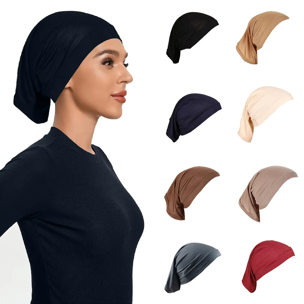 Breathable Light‑Weight Undercap, Comfortable Full‑Cover Hijab Inner Cap for Daily Wear