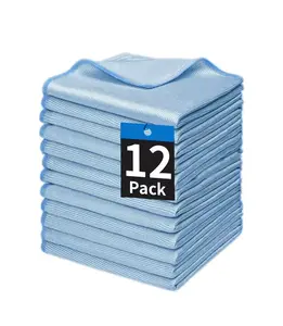This 12-pack of reusable microfiber glass cleaning cloths measures 12 inches x 12 inches and is suitable for stainless steel, eyeglasses, mirrors, screens, lenses, automotive glass, and household surfaces. Soft, absorbent, and durable cleaning wipes.