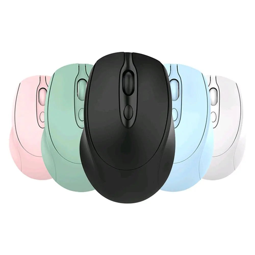 Dual Mode Wireless Mouse, 2.4G & Bluetooth Silent Click Rechargeable Ergonomic Computer Mice with Adjustable DPI, USB Dongle & Type-C Options for PC, Laptop, MacBook, Tablet - Professional Business Portable Computer Mouse - Black, White, Blue, Green, Pink