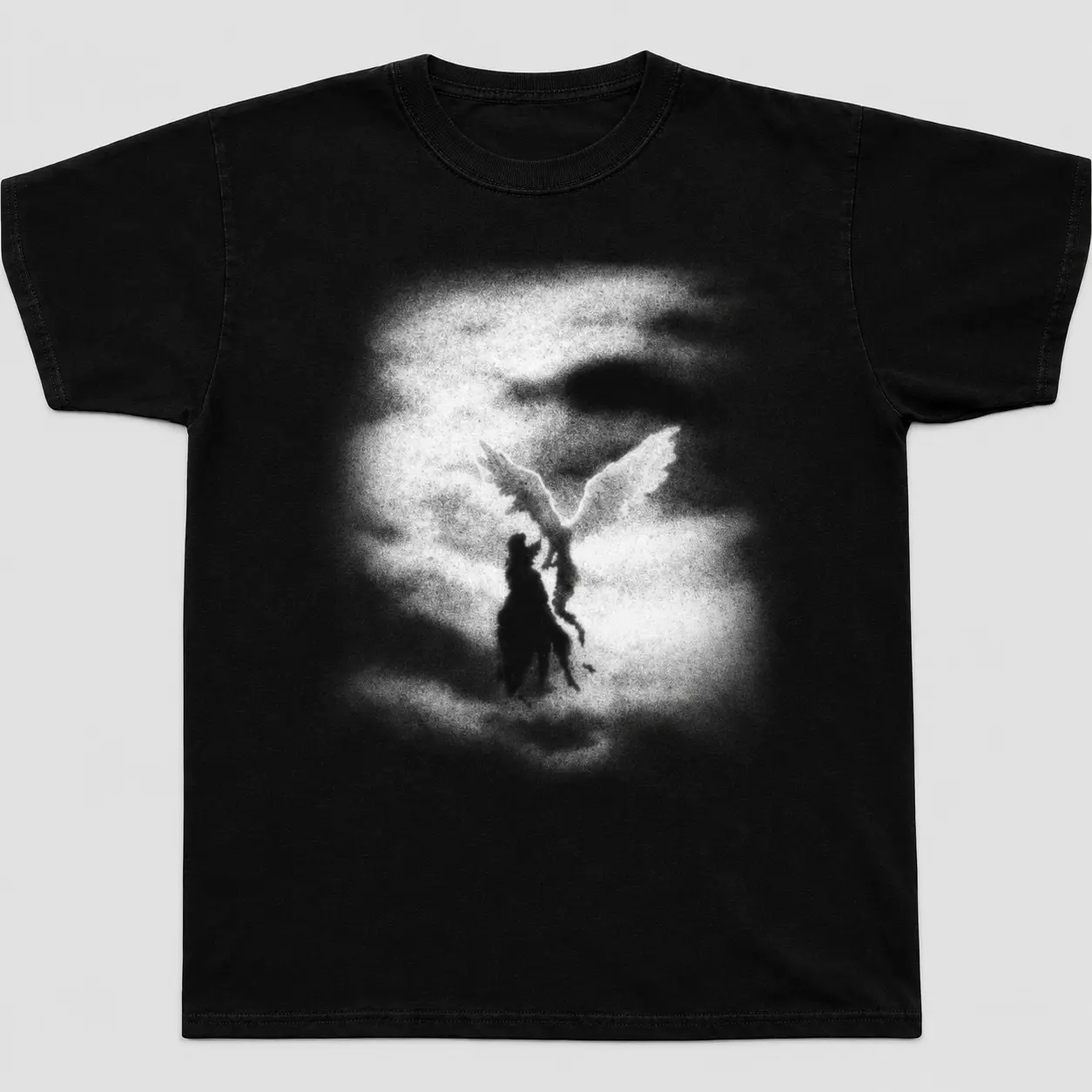 Y2K Angel Graphic Tee Black Unisex  – Vintage Graphic Tee – Menswear & Womenswear – Streetwear Tops – Casual Cotton Crewneck Shortsleeve T-shirt Tshirt