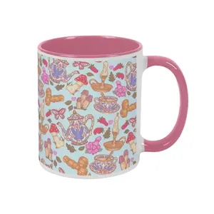Funny Mug Cottagecore Mushrooms Pattern Ceramic Coffee Mug