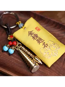 Brass Wenchang Pagoda Keychain Graduation Success Gift for Exam Luck Career Advancement and Study Motivation Charm Pendant