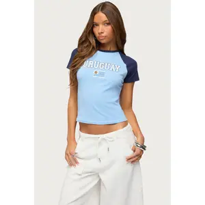 Uruguay Contrast Raglan T Shirt
