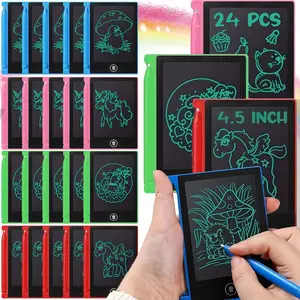 24pcs 4.5inch LCD Writing Board, Education Doodle Board Screen Drawing Pad Erasable Painting Pads Birthday Gifts Valentine's Day Stationery Easter Gifts for the Start of School Season