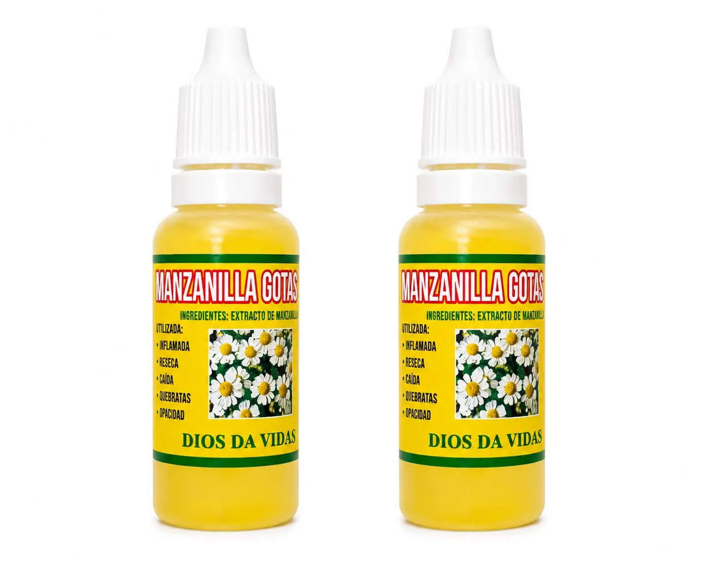 2 Pack Gotas de Manzanilla Chamomile Drops Natural 0.5 Fl OZ