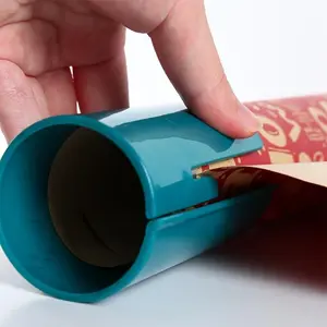 2pcs Heavy-Duty Manual Christmas Circle Cutter Tool - Efficient Plastic Wrap & Gift Wrap Cutter with Turquoise Opening Slot, No Battery Needed for Holiday Packaging, Birthday Parties, Everyday use