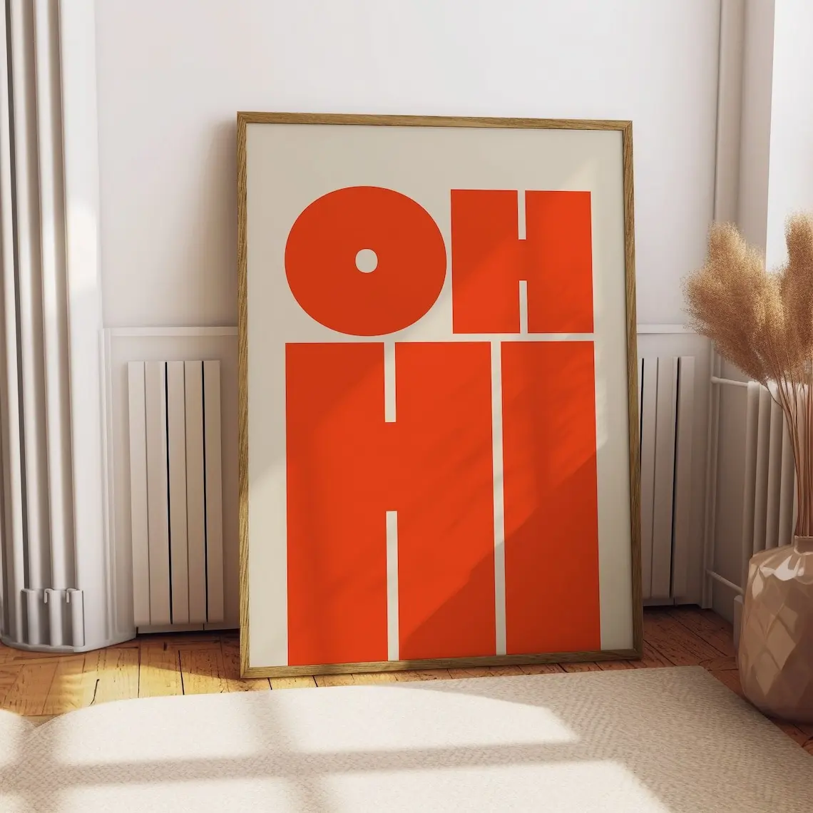 OH HI Print | Modern Typography Posters | Printable Art | Trendy Wall Art | Bold Typography Posters | Gallery Wall Art Decor Room