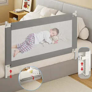 High end and high-quality Bed Rail for Toddlers, Detachable Baby Bed Rail Guard, Suitable for Queen, Full, Bed Rails for Toddlers and Baby(Grey, 60", 1 Side),Safe, sturdy, comfortable, and stable
