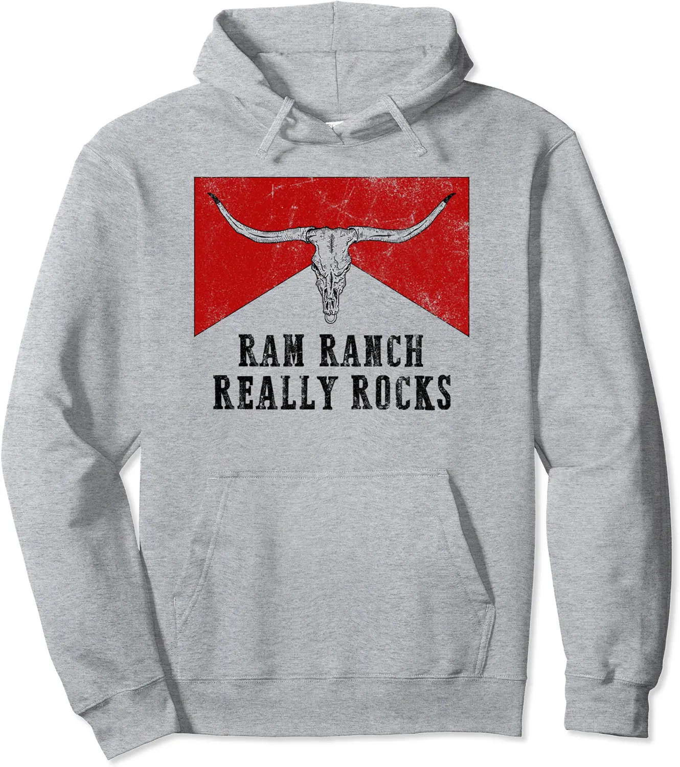 Vintage Bull Skull Western Country Ram Ranch Really Rock Pullover Hoodie - Nallelycor Shop 52B0BJ8PGQVS