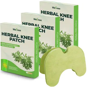 Original Herbal Knee Patch (30 Pads) - Wellknee Plaster for Knee Support & Muscle Pain - Maximum Strength for a Temporary Relief - Adhesive Heat Patches Made with Natural Herbs for Wellness