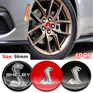 Ford Mustang Wheel Center Cap Decal, Metal Emblem Sticker, Car HUB Decoration, Vehicle Rim Modification Accessory, Car Decals