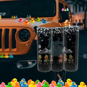Ducked Gang 20oz Stainless Steel Tumbler - You Don’t Need a Jeep to be Part of the Gang - Funny & Customizable Tumblers- Perfect for Personal Use or Gifts - Drinkware, Durable, Spill Proof Lid, Metal Straw, Slip Resistant Leakproof Water Bottles