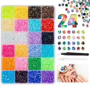 32000Pcs Resin Jelly Rhinestones for Bedazzling, Mixed-Color 3mm Bedazzling Crystal with Gifted Tools Jewelry for DIY Crafts, with Gifted Tools Jewelry for DIY Crafts Clothing Tumblers Shoes Fabric Nail Art Colorful