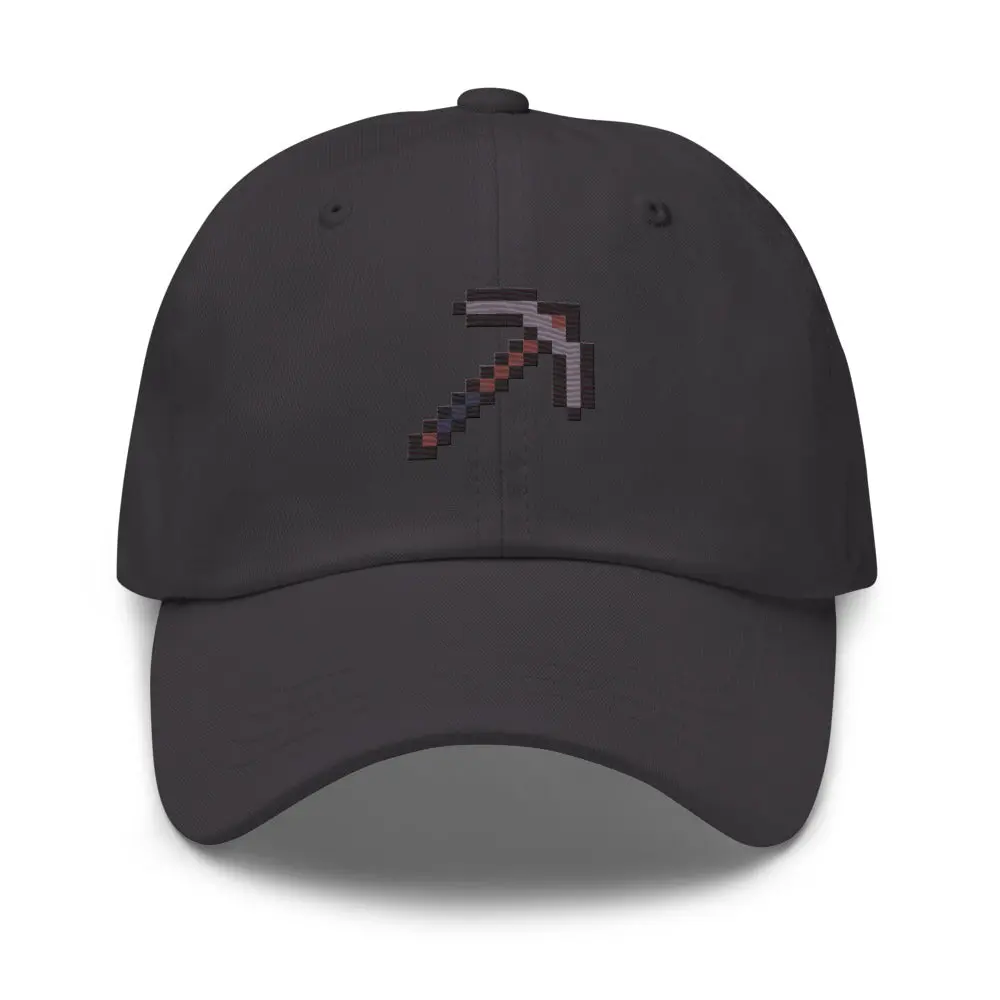 Minecraft Netherite Pickaxe Embroidered Classic Dad Hat