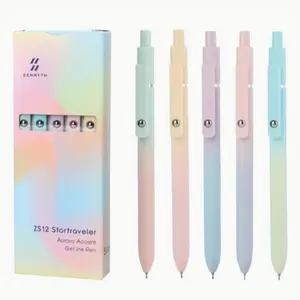 0.7mm Gel Ink Pen (5 Counts), Smooth Writing Gel Pen, Minimalist Press Pen, Writing Pen for Journaling Note Taking, Office School Supplies Gifts for Women and Men