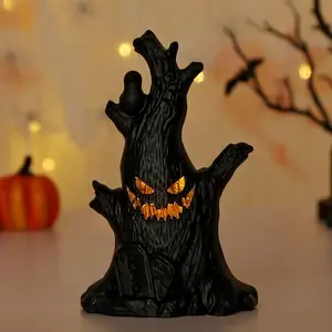 Halloween Led Glow Ghost Tree Light Home Decoration Spider Pumpkin Candle Lamp Haunted House Horror Props Halloween Party Supply 1pcstreelight