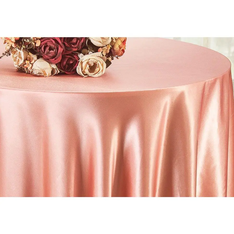 90" Seamless Round Satin Tablecloth - Rose Pink (1pc)