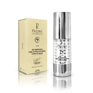 Predire Paris Bio Brightening Triple Acting Firming Cream & Serum, 30g Vitamins Rich Formula (Enriched with Vitamin A & E), Natural Oils for Radiance