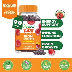 Lifeable Kids Iron Supplements for Kids with Vitamin C, 90 count Blood Formation Healthcare